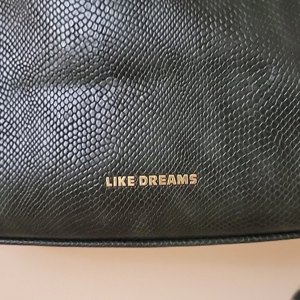 Like DREAMS Forest Green Woven Basketweave Satchel Shoulder Bag